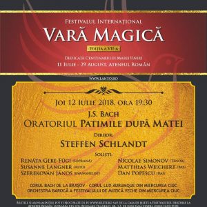 12 IULIE 2018, ora 19:30, Ateneul Român  Concert de muzică barocă